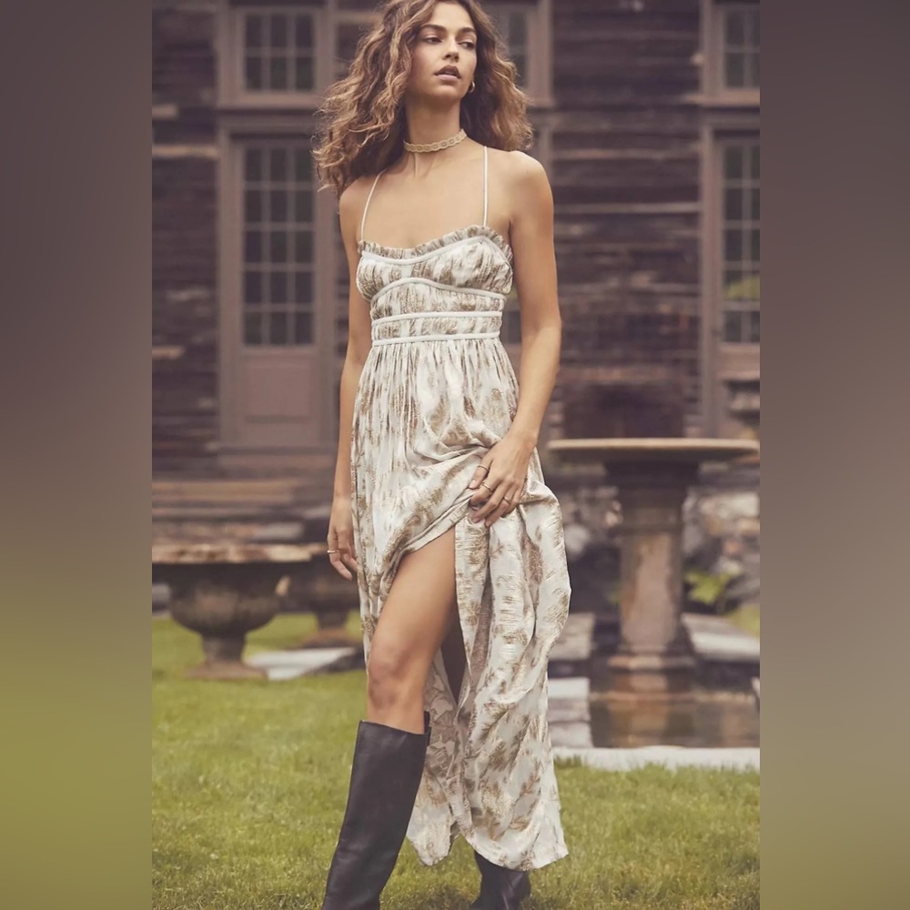 🎉LAST CHANCE 🎉Free People Charlie Bustier Slip Maxi Dress